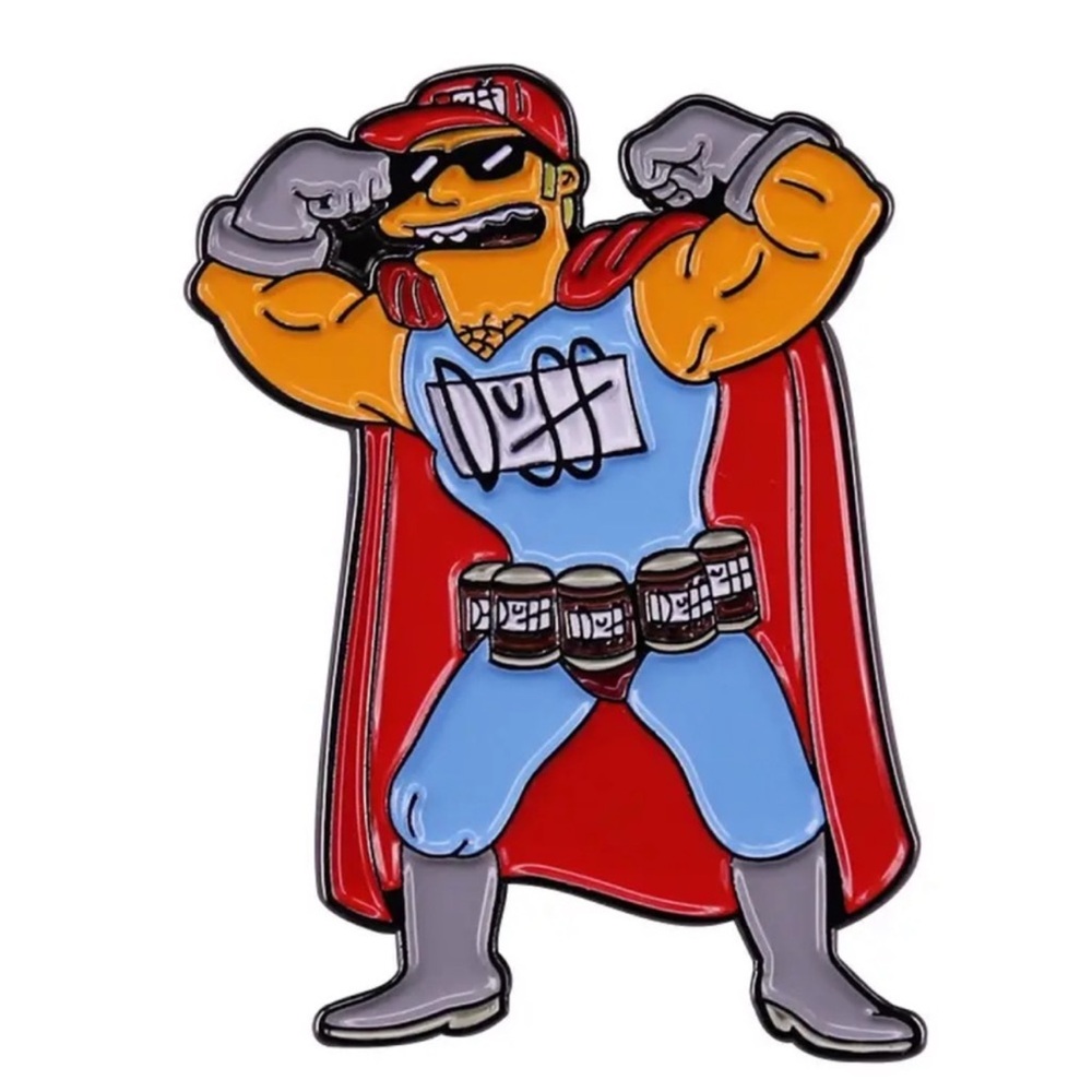 Duffman The Simpsons Character Enamel Metal Pin, Pins